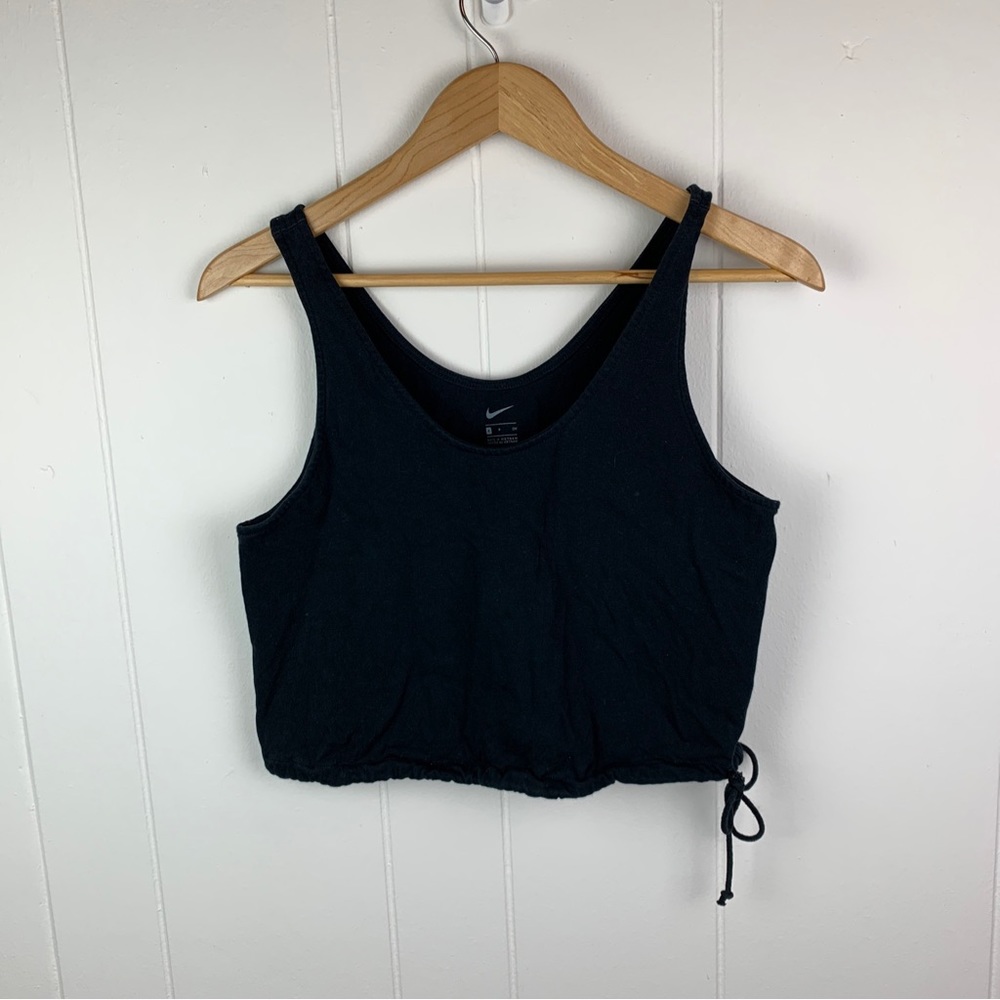 Nike Cropped Tank Top Black Drawstrings Women’s Small